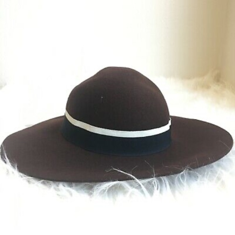 Forever 21 Women Straw Hat Wool Winter Floppy Brown